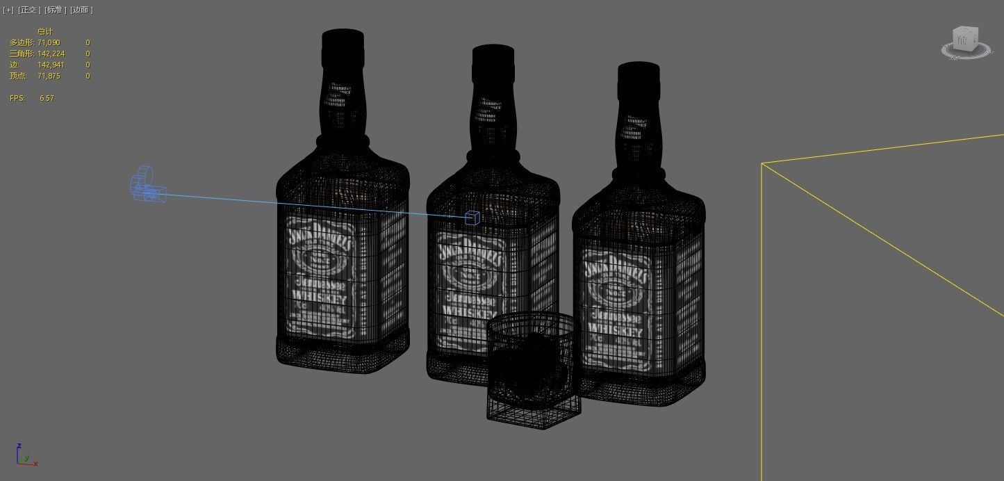 Whiskey and Cup 3D model_7