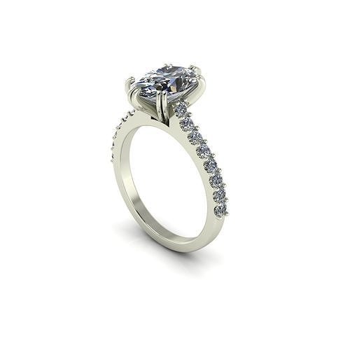 Solitaire Diamond Engagement Ring R34 3D print model