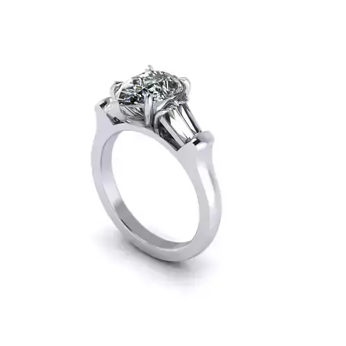 Three-stone Women Diamond Engagement Ring R19