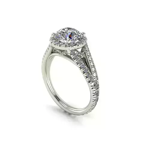 Side-stone Women Diamond Ring R3