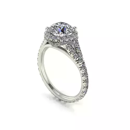 Side-stone Diamond Women Engagement Ring R2