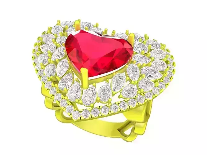 7415 luxury heart diamond women ring