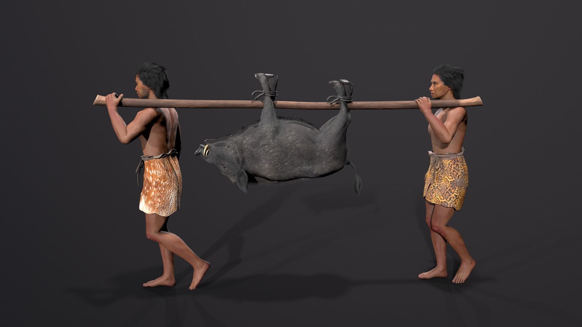 hominid  Low-poly 3D model_2