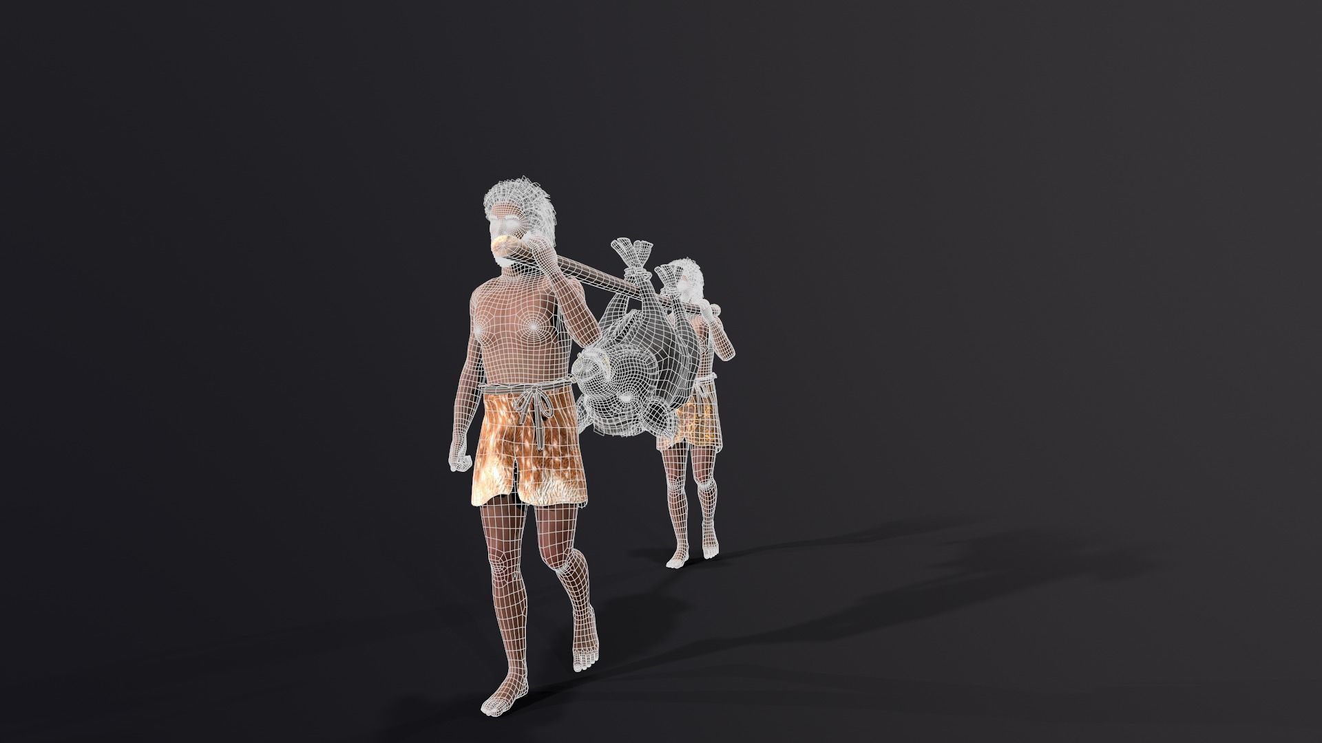hominid  Low-poly 3D model_9