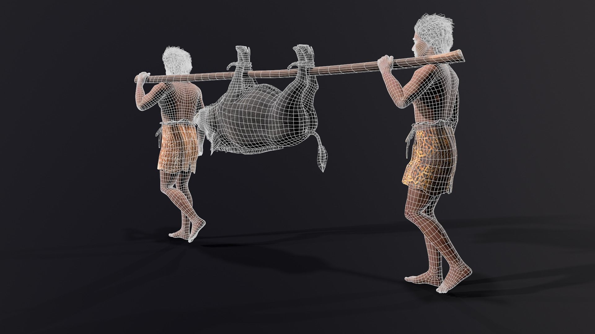 hominid  Low-poly 3D model_11