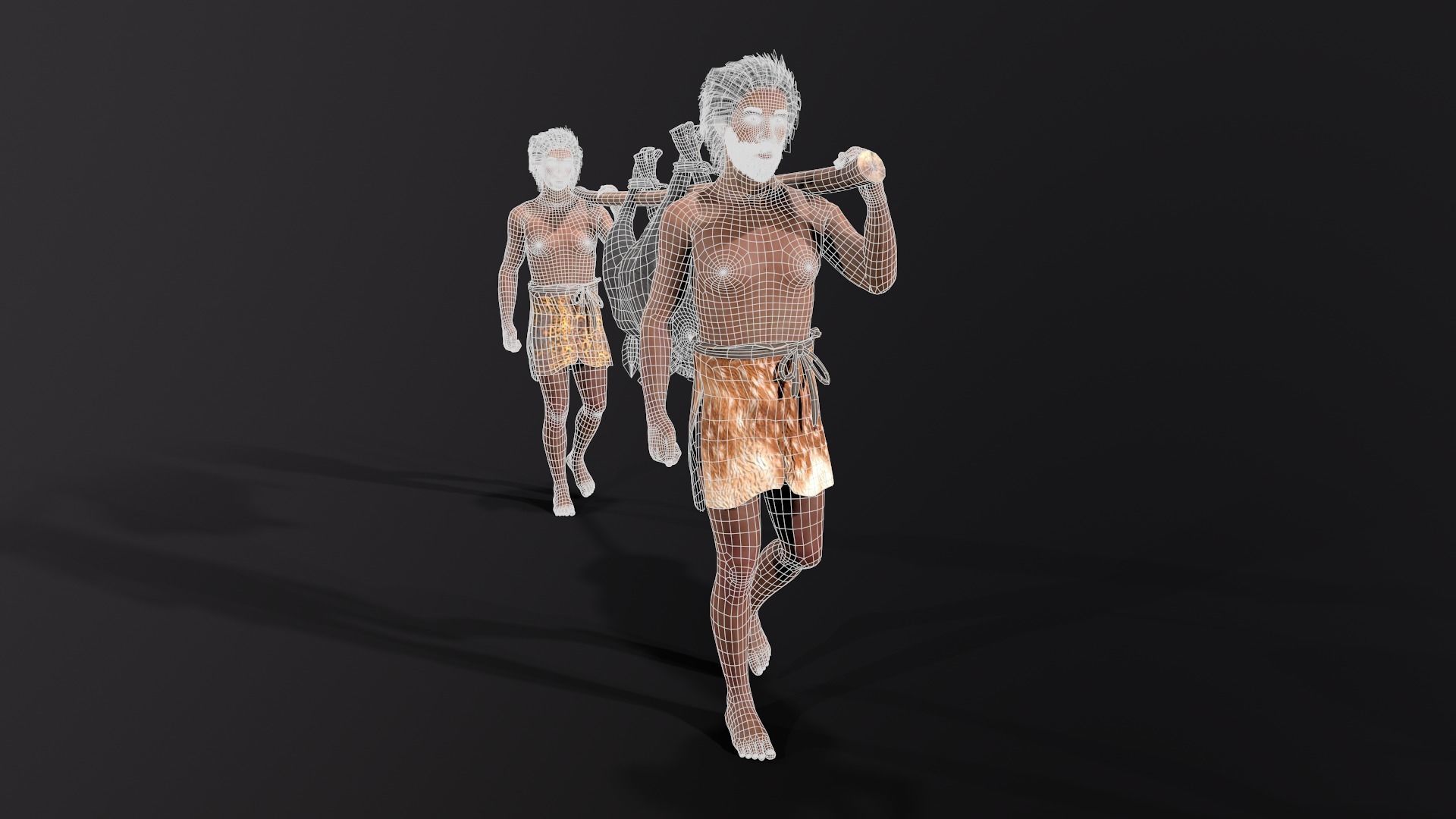 hominid  Low-poly 3D model_12