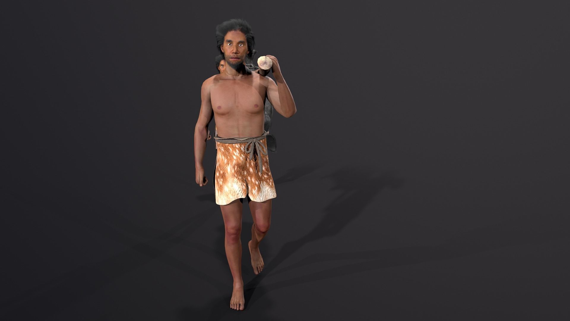 hominid  Low-poly 3D model_7
