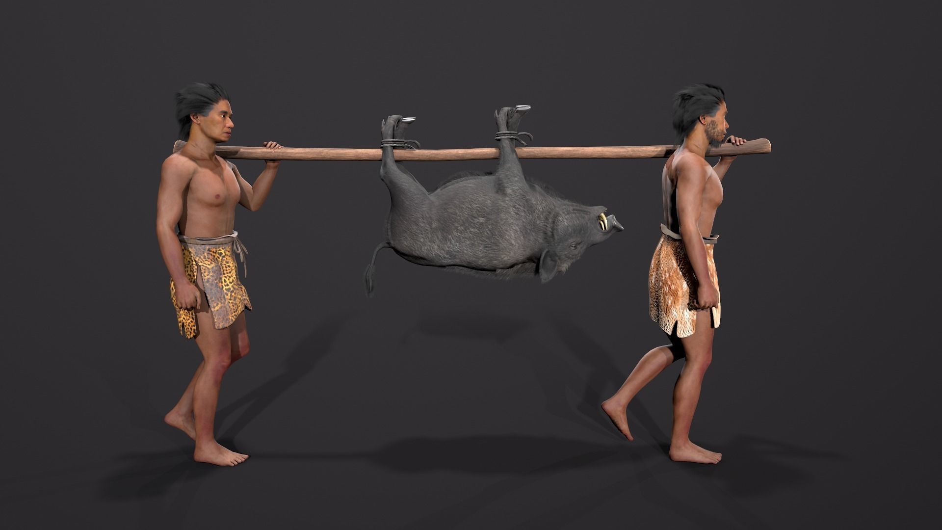 hominid  Low-poly 3D model_5