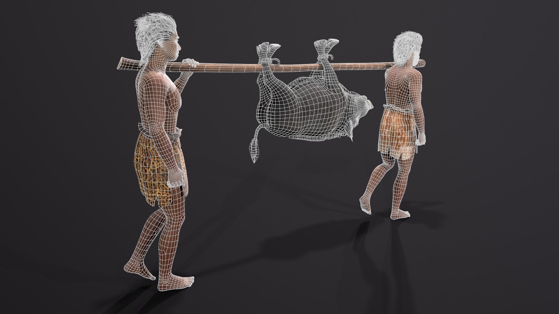hominid  Low-poly 3D model_10