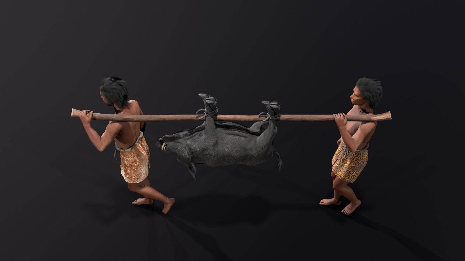 hominid  Low-poly 3D model_8