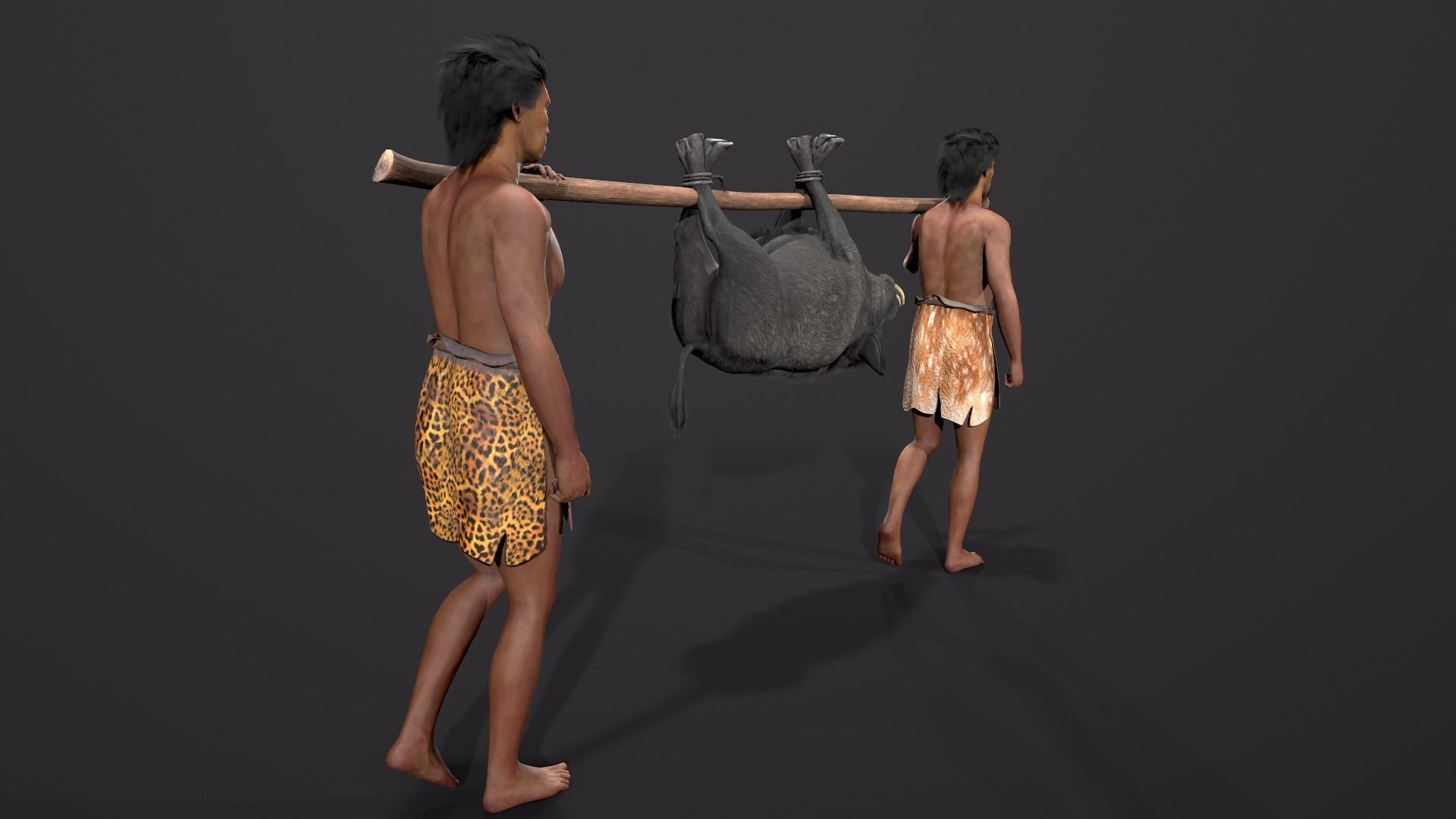 hominid  Low-poly 3D model_4