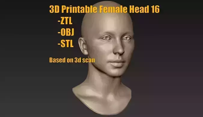 3D Printable Female Head 16