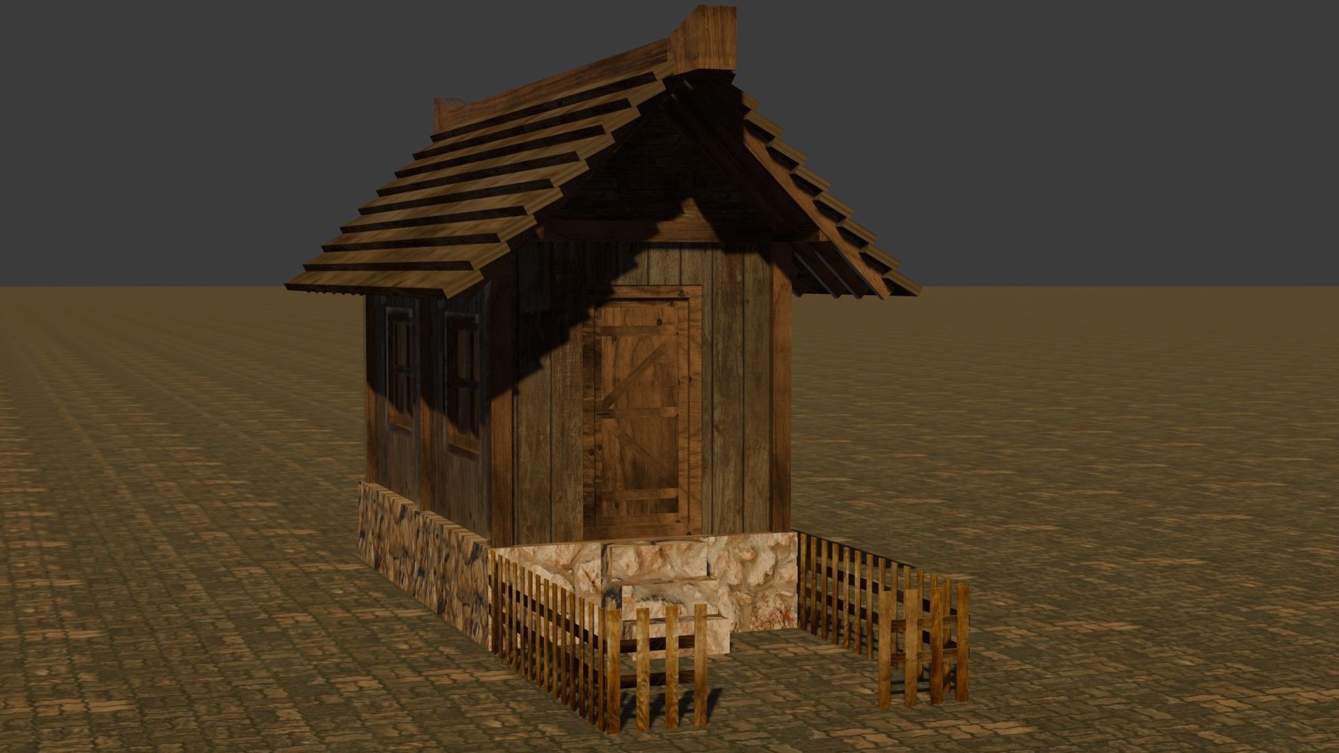Medieval House 8 Free low-poly 3D model_16