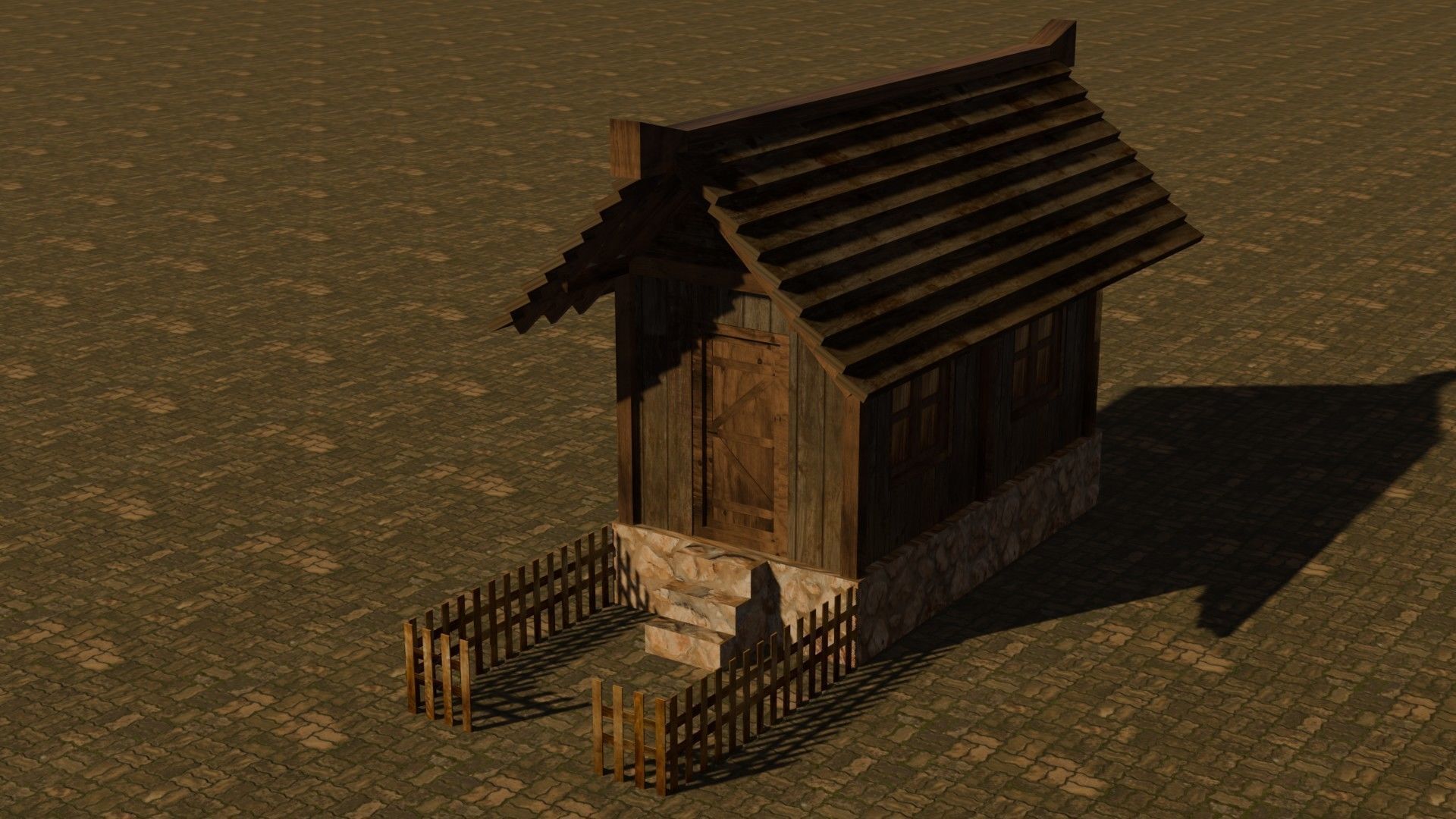 Medieval House 8 Free low-poly 3D model_2