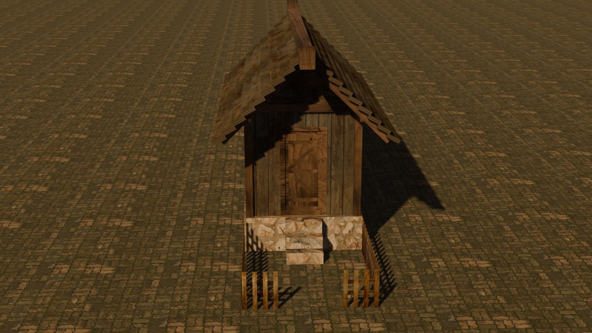 Medieval House 8 Free low-poly 3D model_1