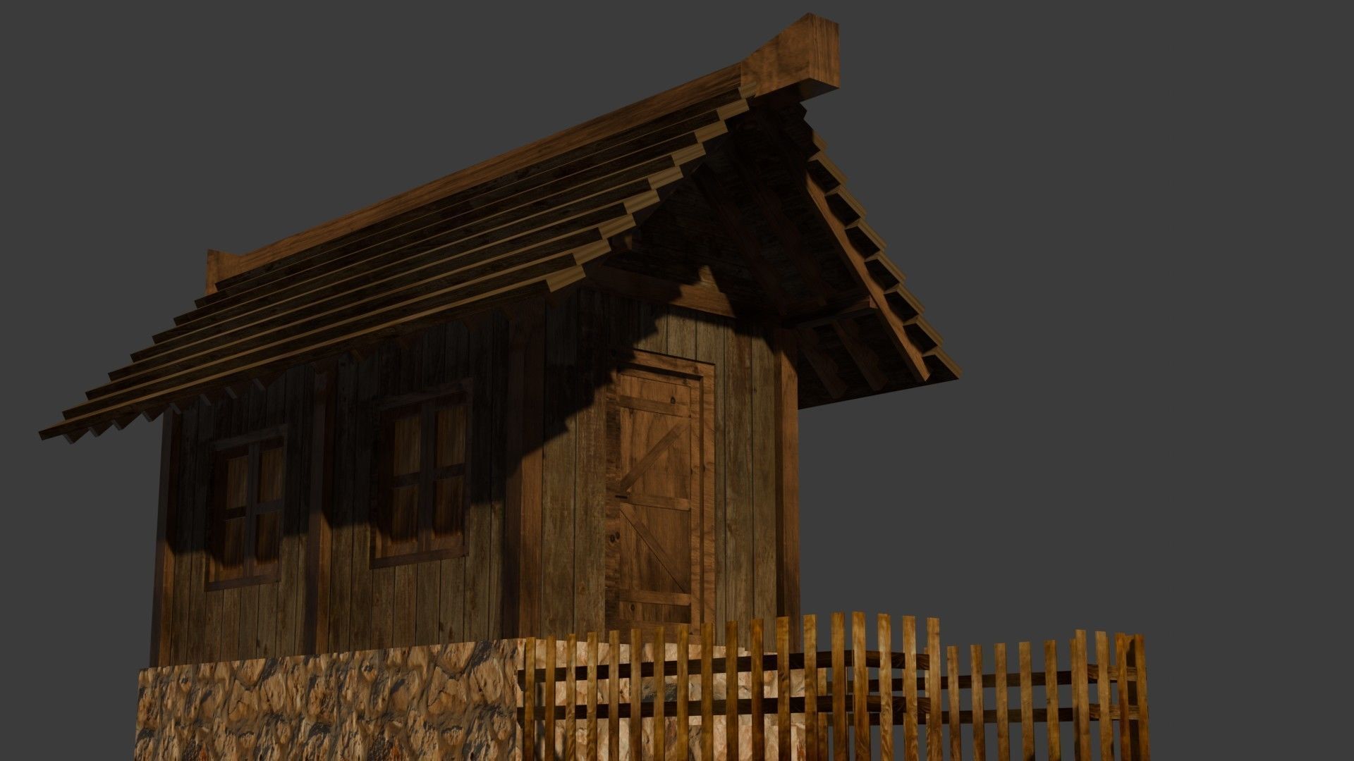 Medieval House 8 Free low-poly 3D model_11