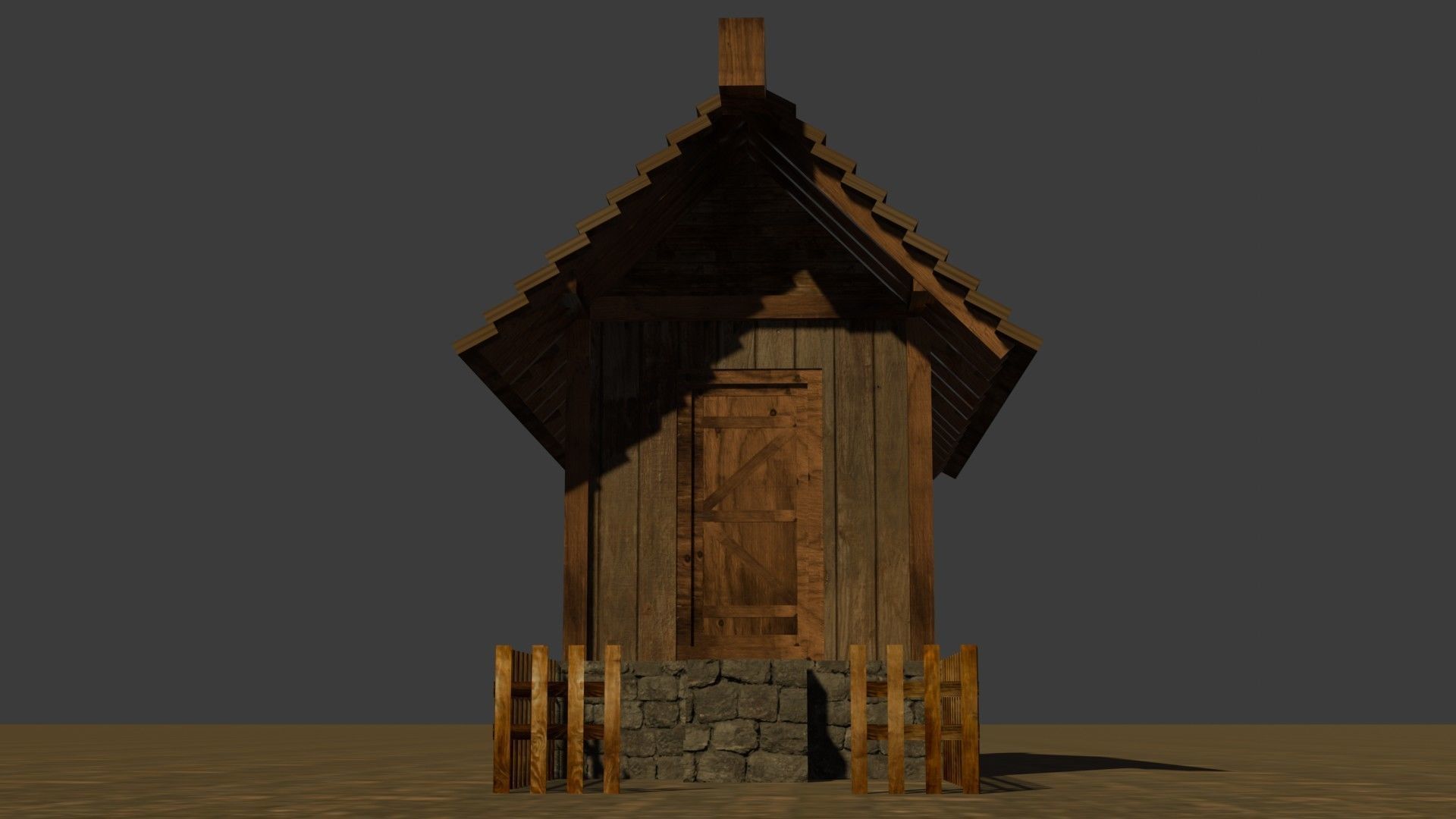 Medieval House 7 Free low-poly 3D model_10