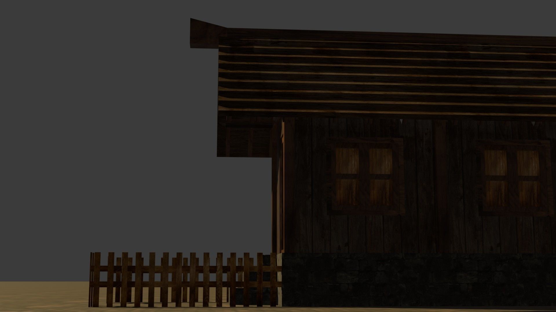 Medieval House 7 Free low-poly 3D model_12