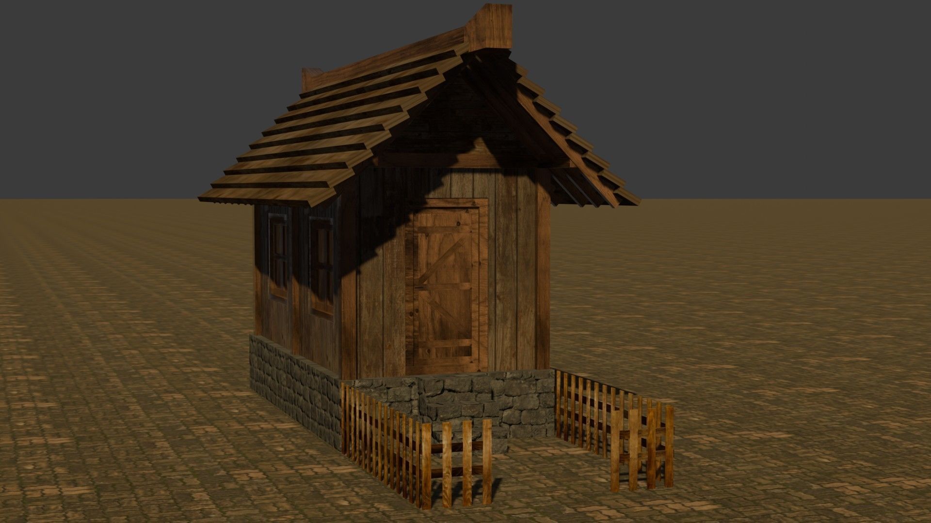 Medieval House 7 Free low-poly 3D model_16