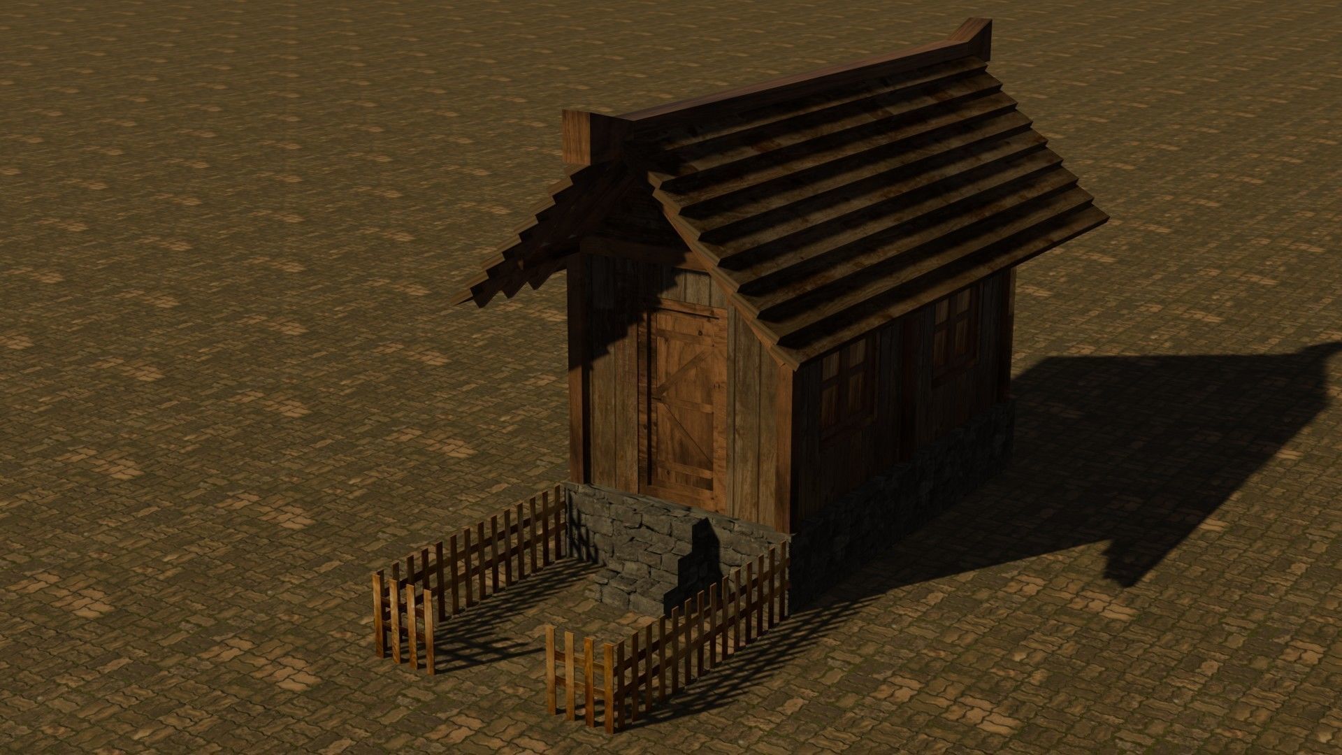 Medieval House 7 Free low-poly 3D model_2