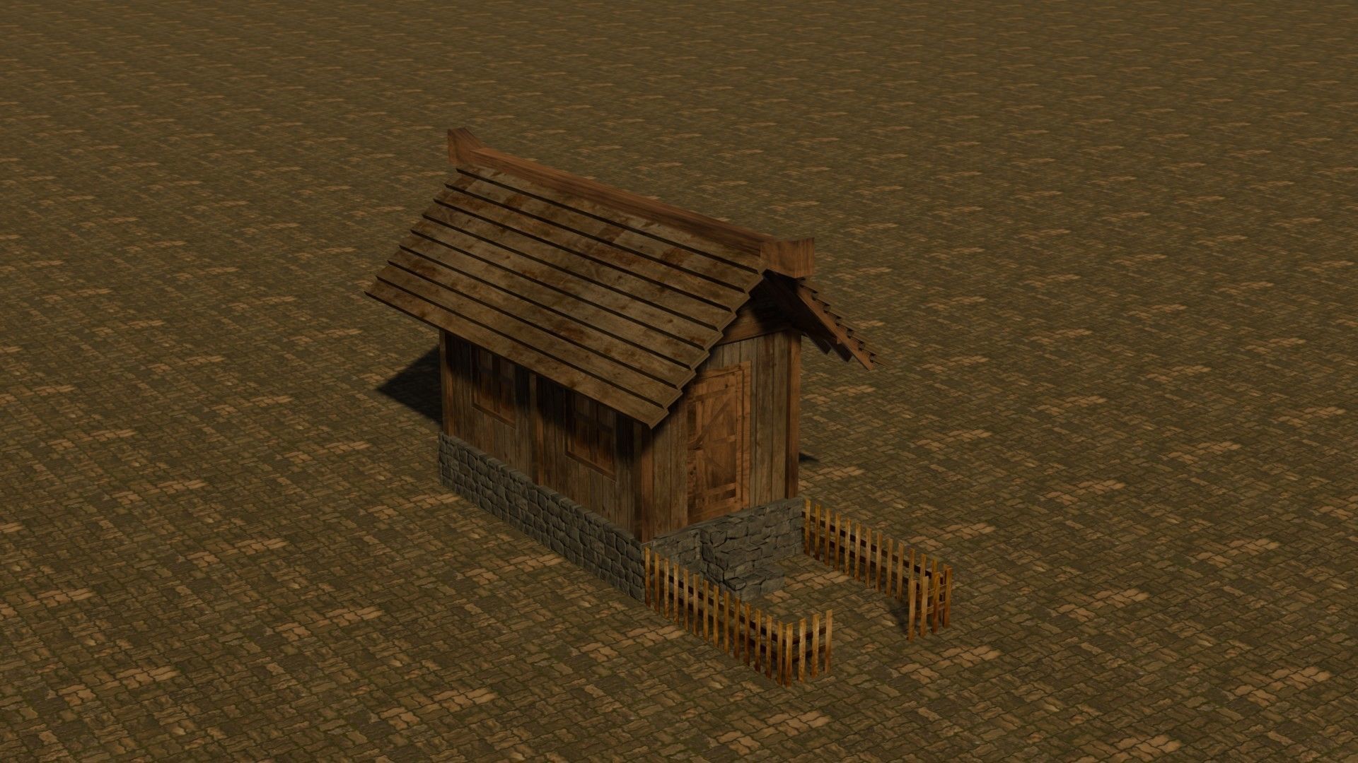 Medieval House 7 Free low-poly 3D model_4