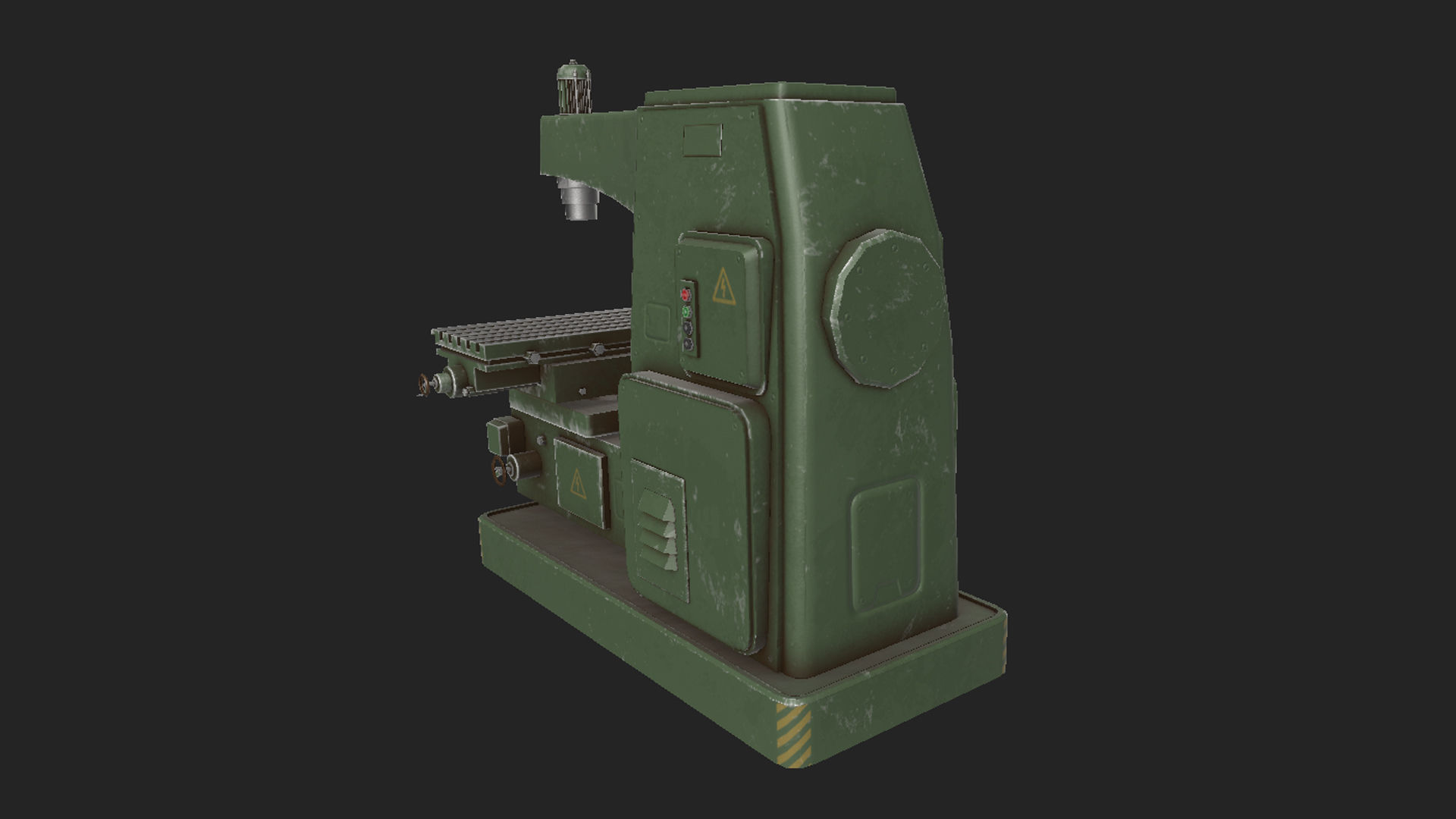  milling machine Low-poly 3D model_5