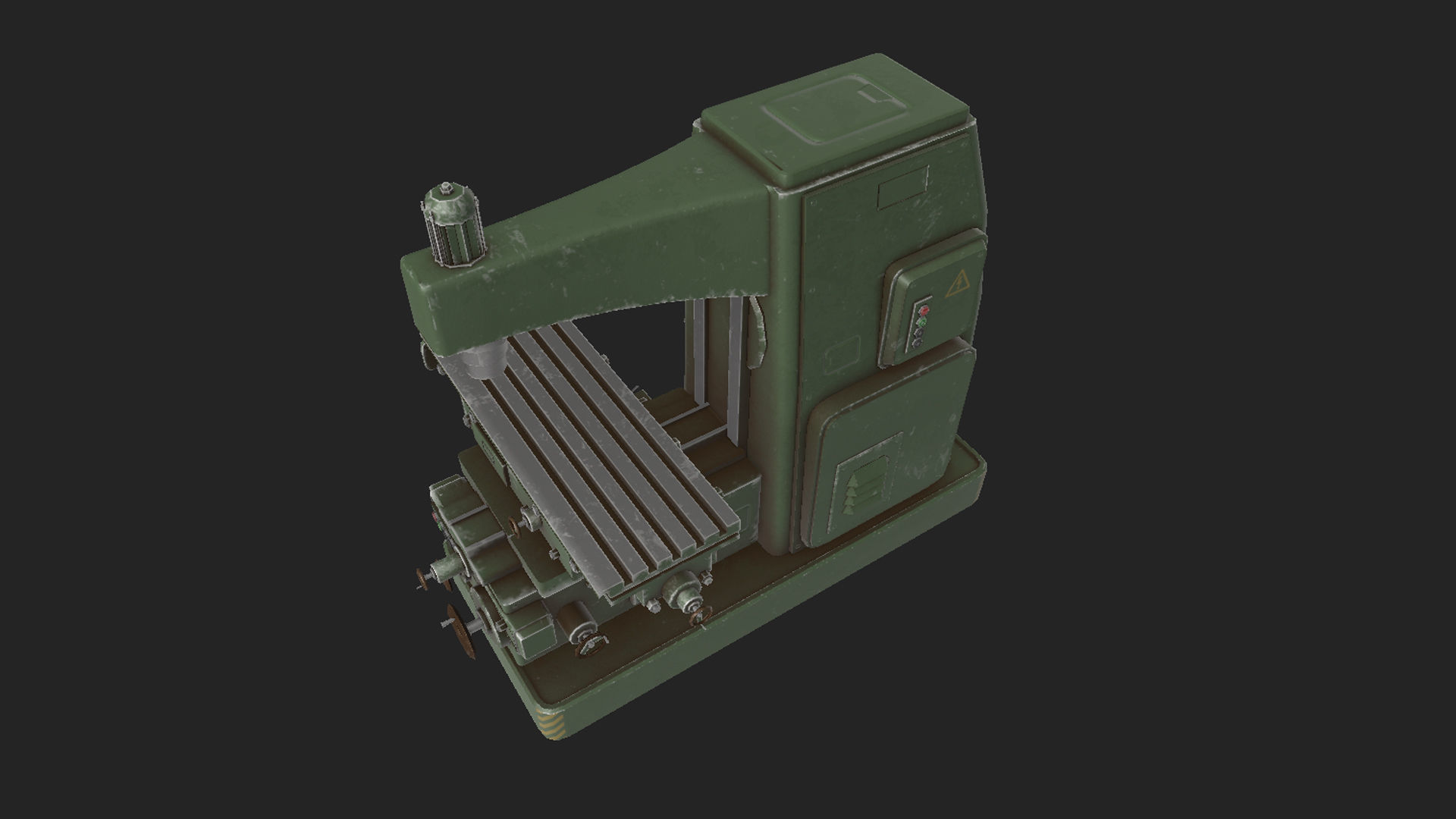 milling machine Low-poly 3D model_7