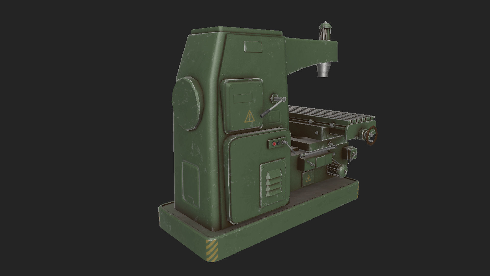  milling machine Low-poly 3D model_4