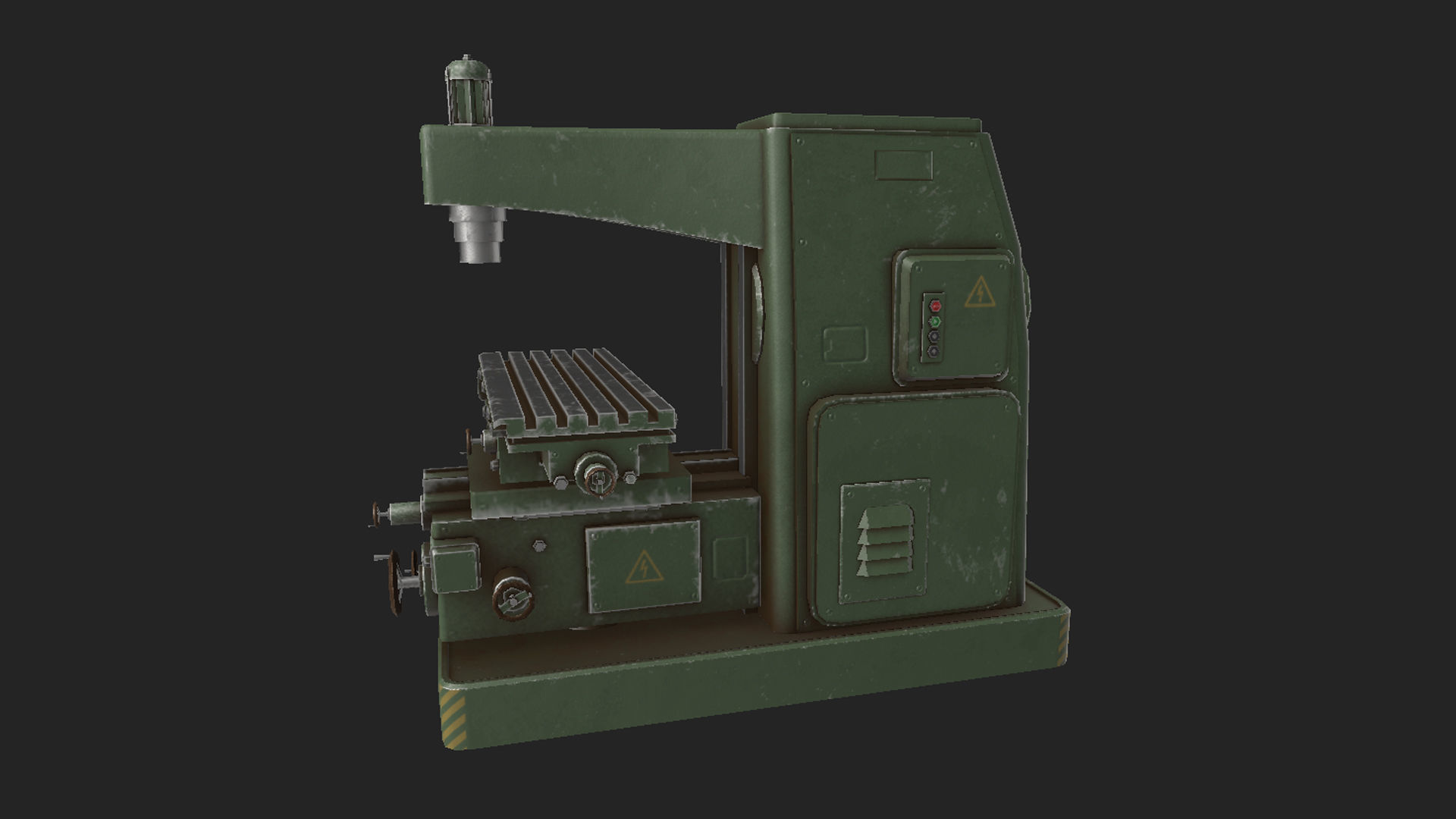  milling machine Low-poly 3D model_6