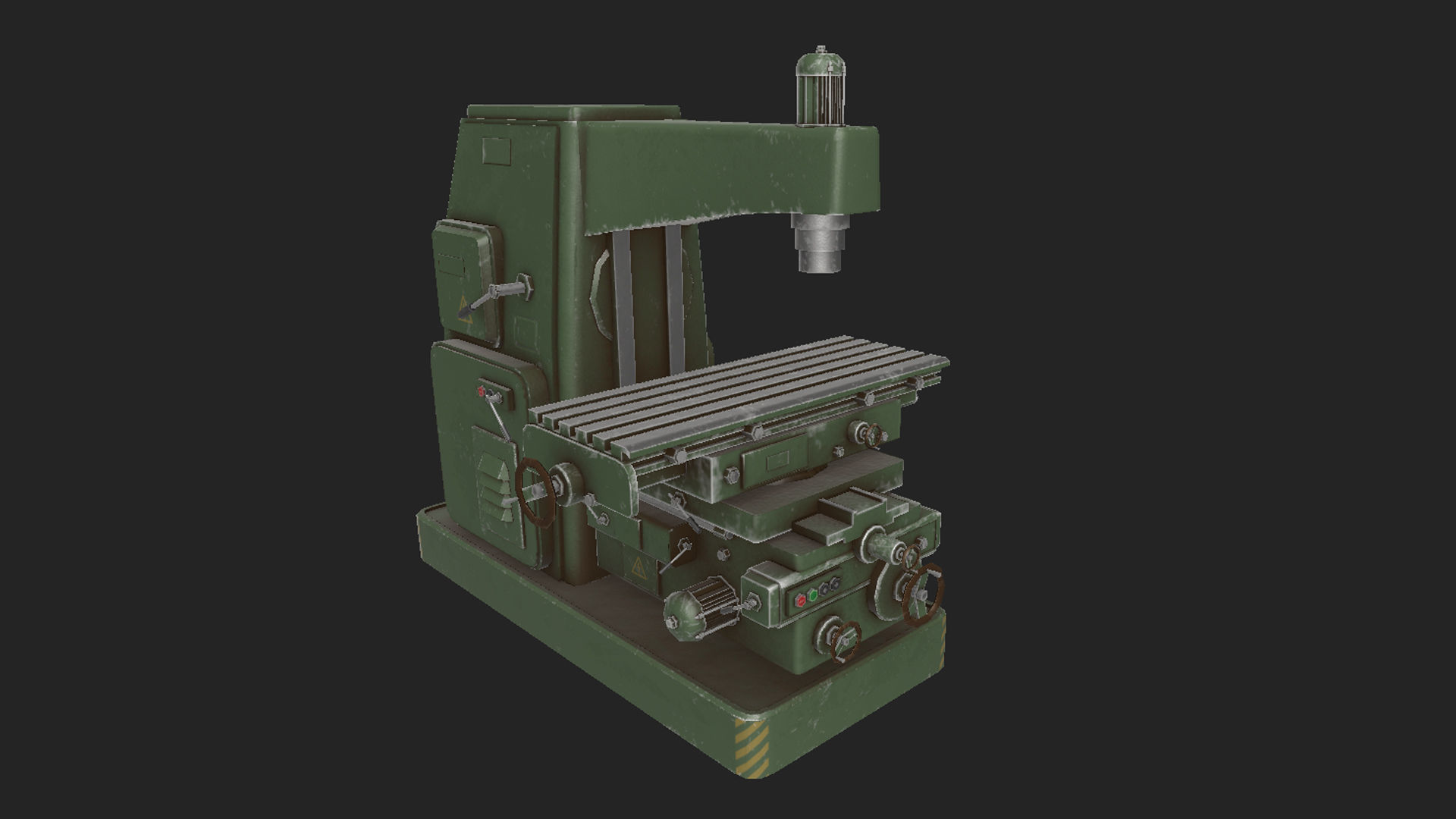  milling machine Low-poly 3D model_2
