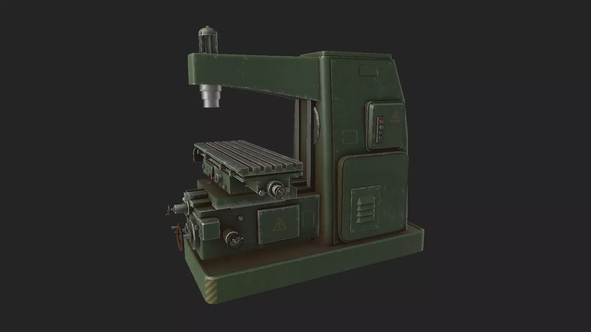  milling machine Low-poly 3D model_0
