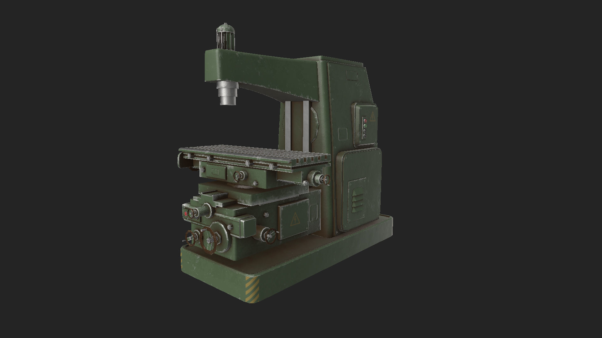  milling machine Low-poly 3D model_1