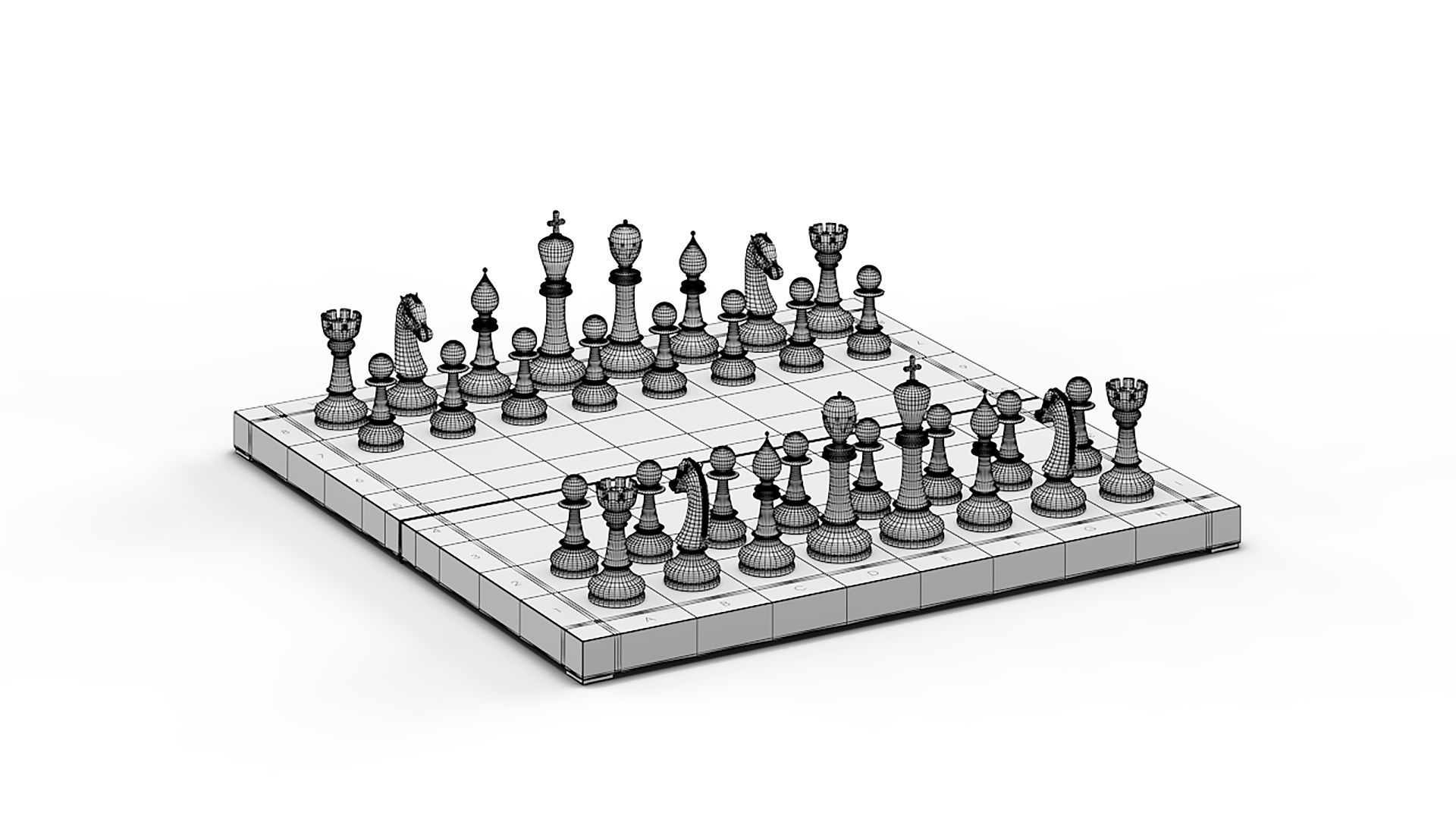 Chess Board 3D model_3