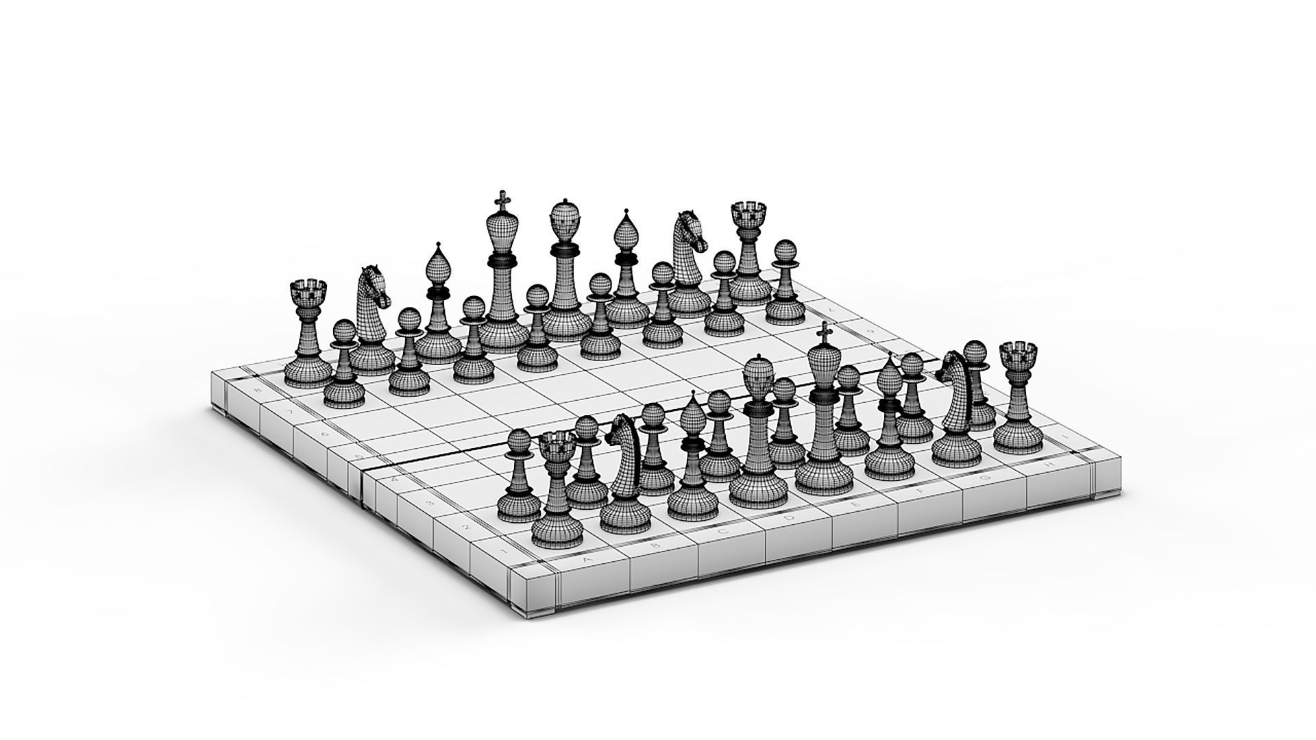 Chess Board 3D model_2