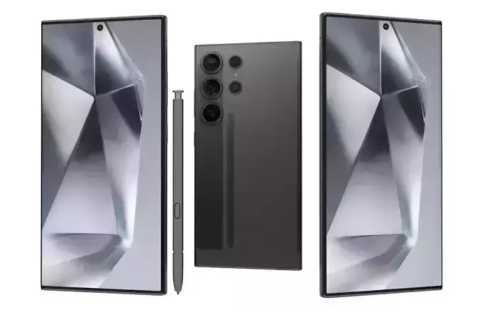 Samsung Galaxy S24 Ultra Titanium Black Crystal 3D model