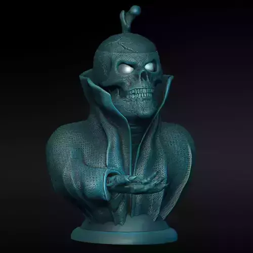 Cape-Skull-Kragen-Lamp Headgear-Schaedel-Bone open eyes