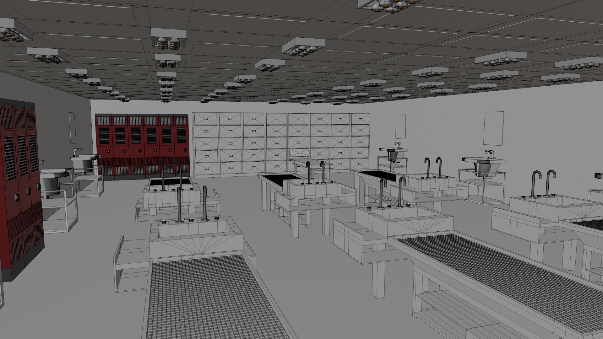 Autopsy Morgue Laboratory  Low-poly 3D model_7