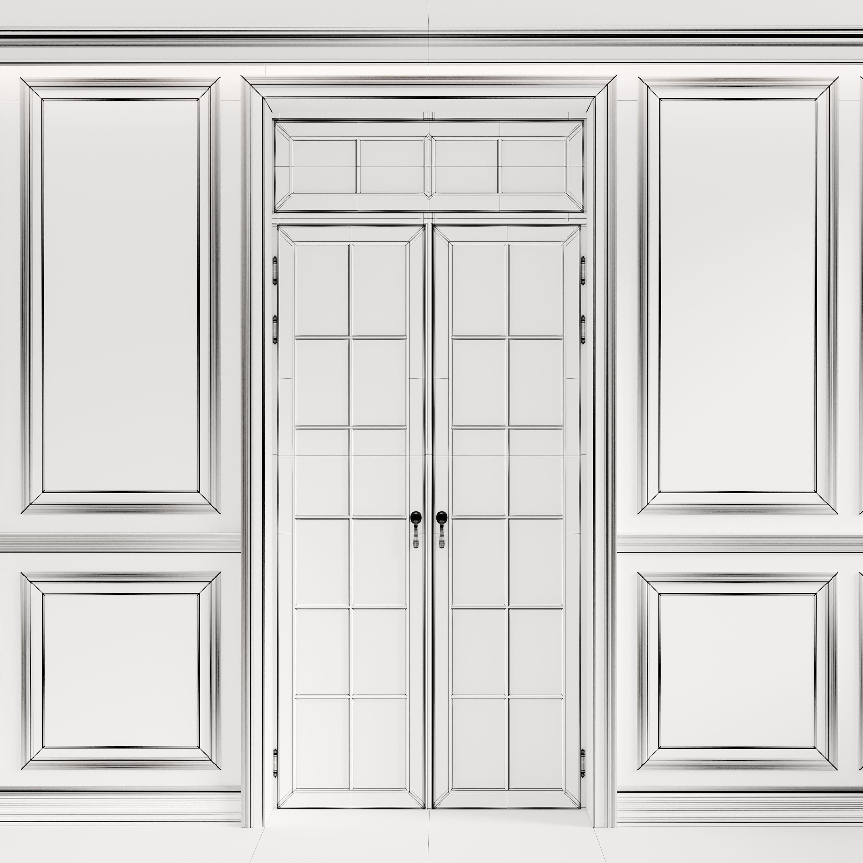 Classic door 3 3D model_5