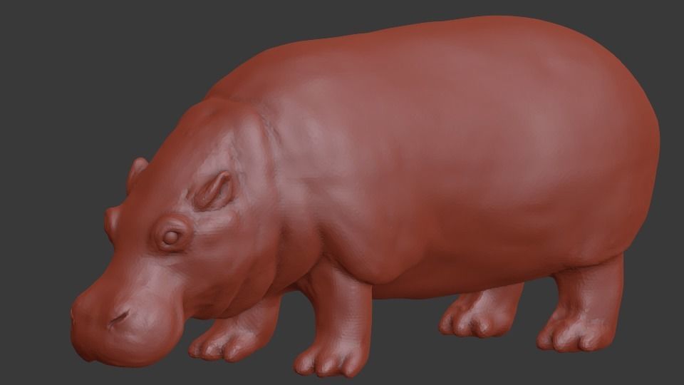 Skulpting hippo 3D print model_1