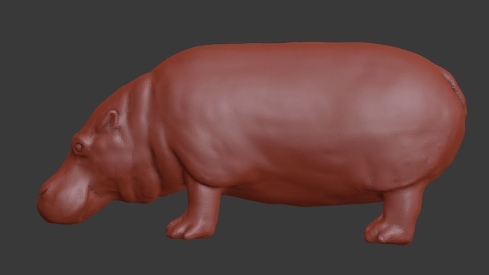 Skulpting hippo 3D print model_4