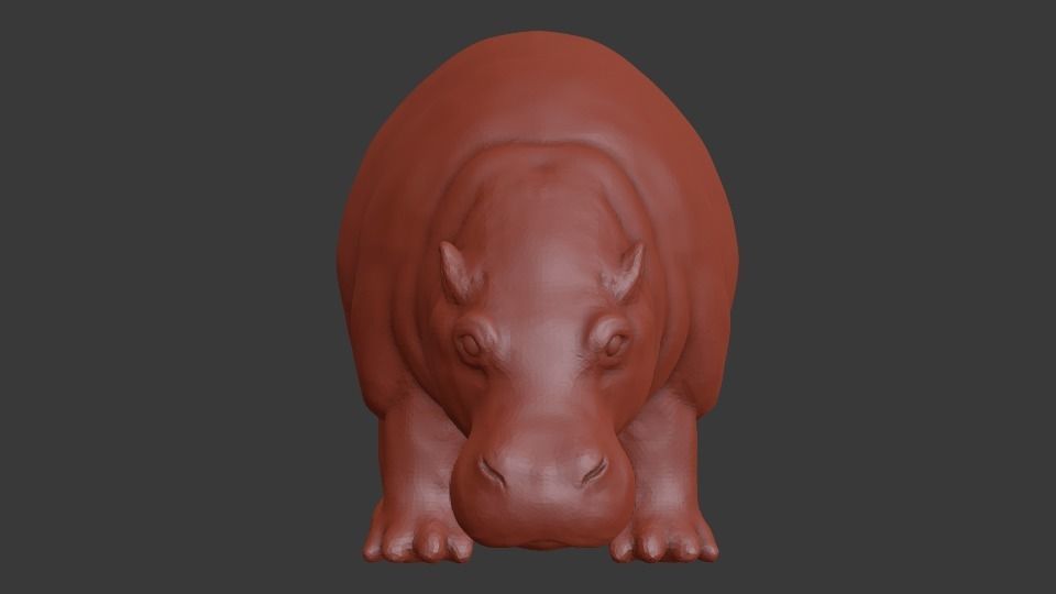 Skulpting hippo 3D print model_2