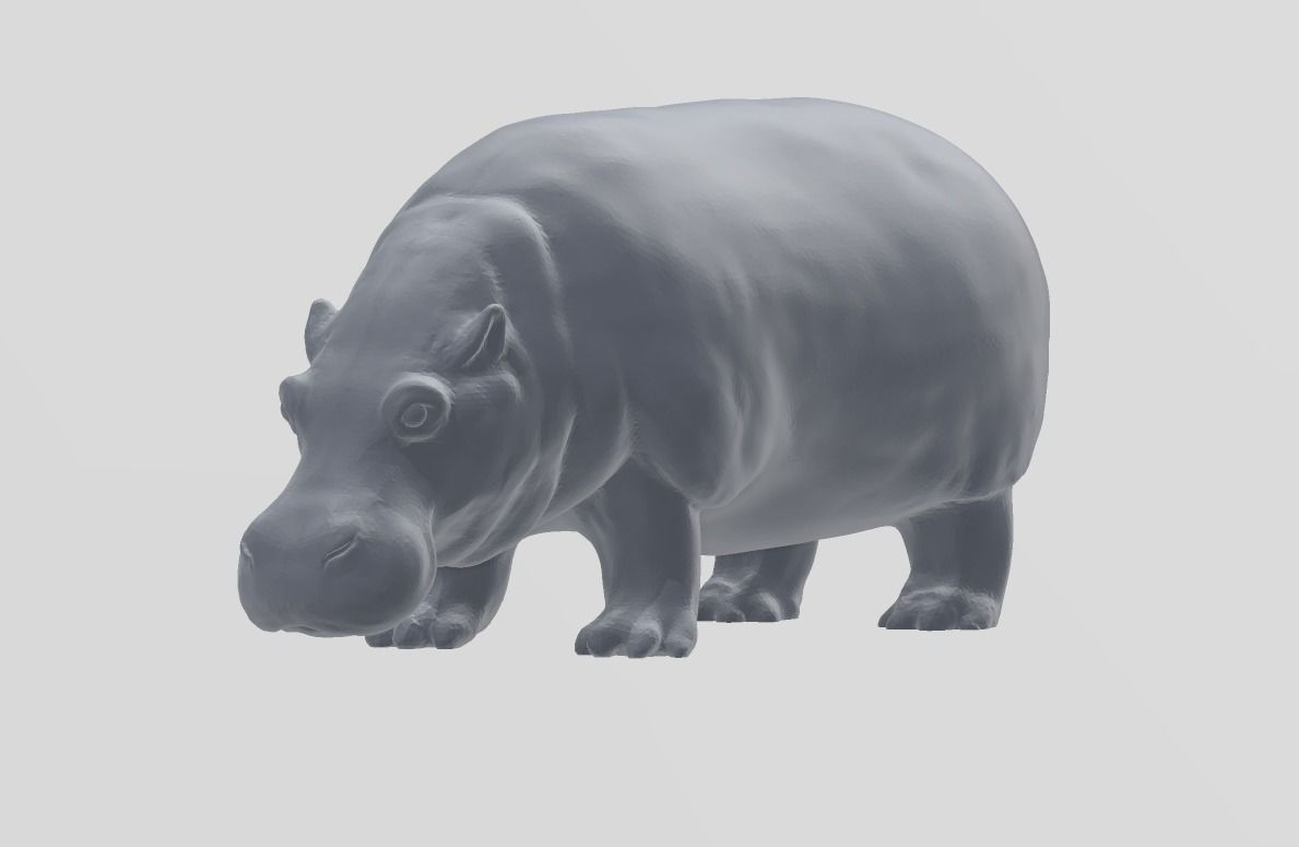 Skulpting hippo 3D print model_5