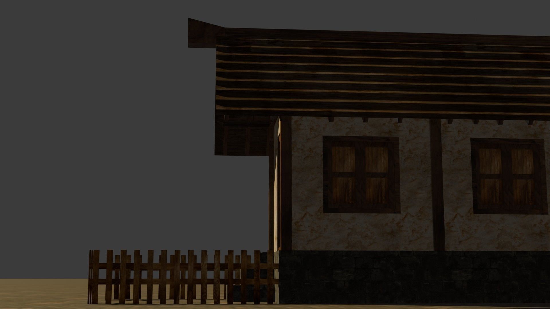 Medieval House 3 Free low-poly 3D model_12