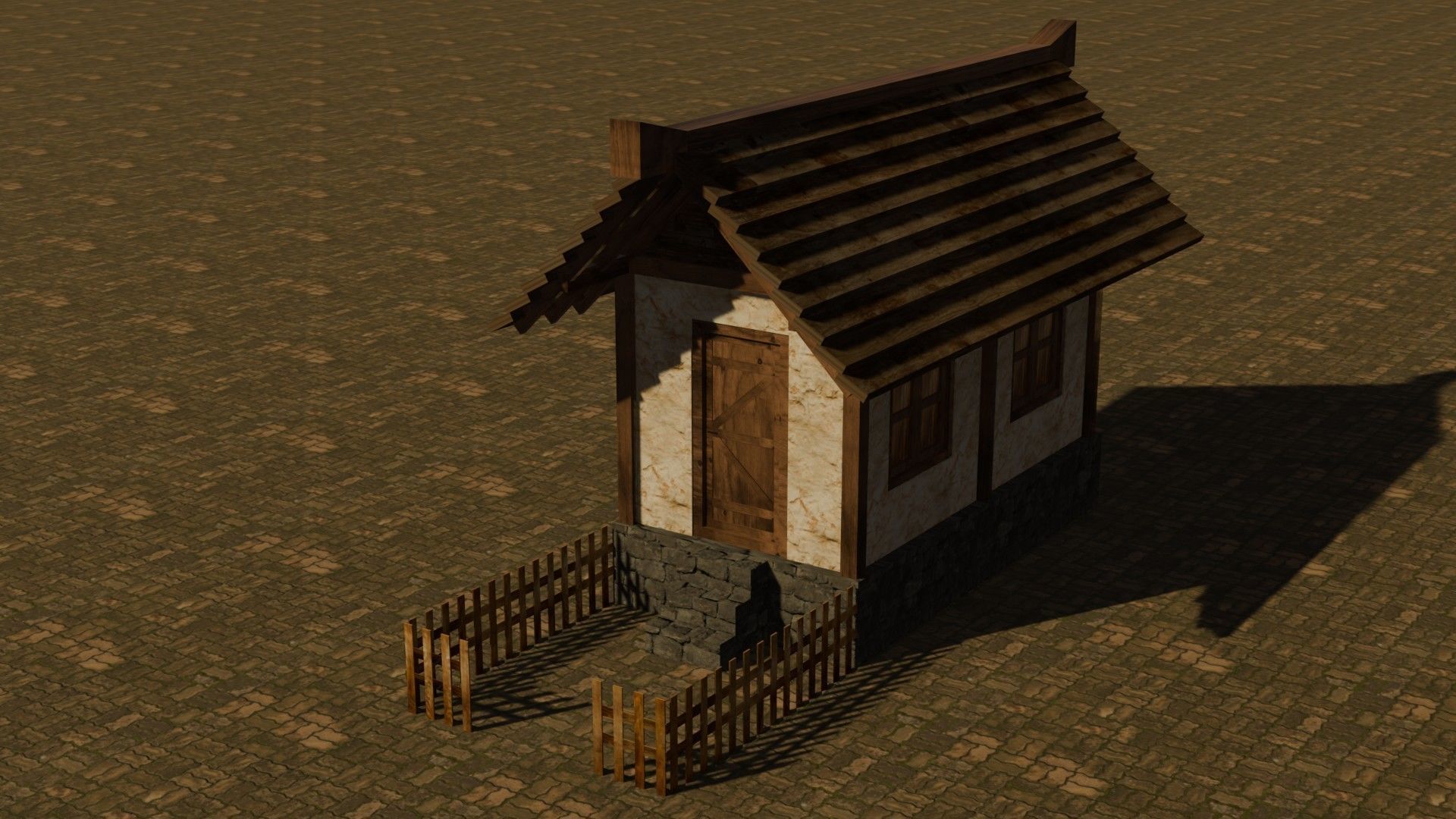 Medieval House 3 Free low-poly 3D model_2