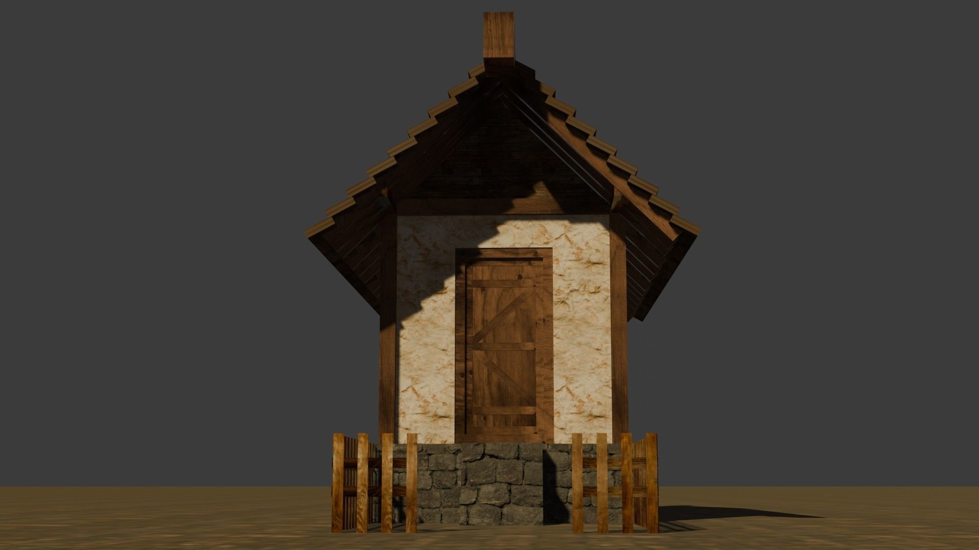 Medieval House 3 Free low-poly 3D model_10