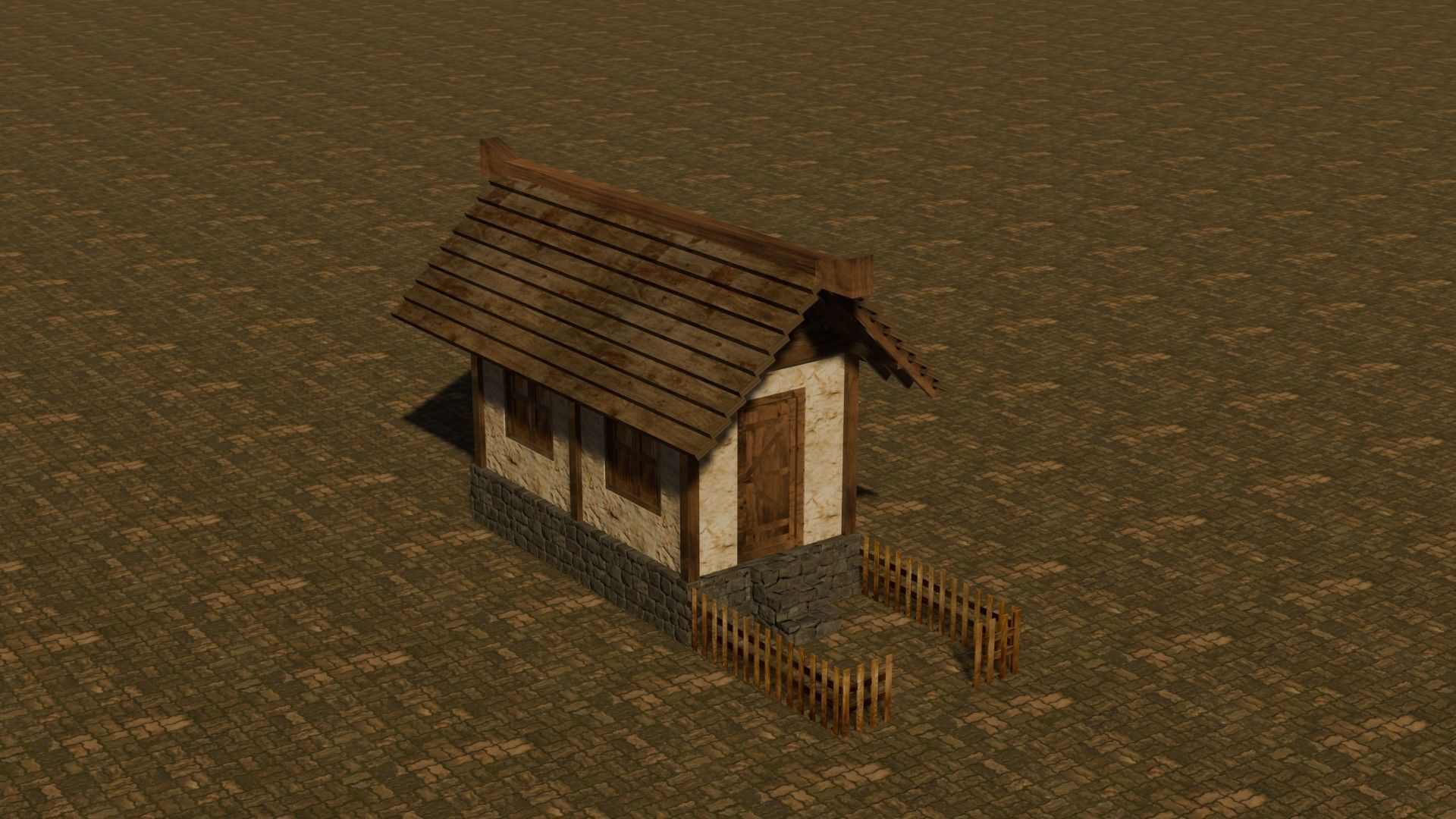Medieval House 3 Free low-poly 3D model_4