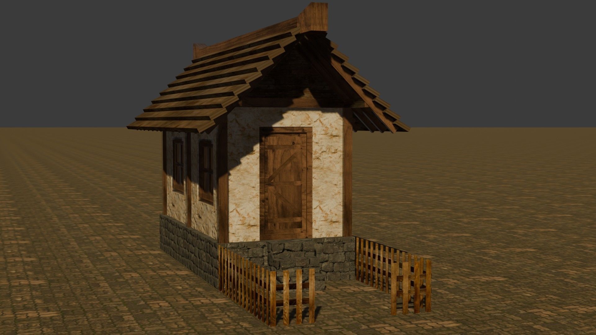 Medieval House 3 Free low-poly 3D model_16