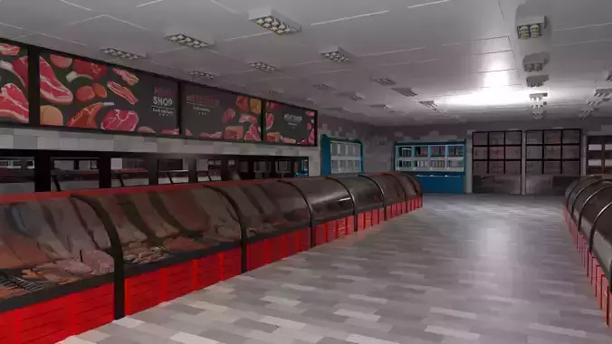 Butcher Shop Low-poly 3D model
