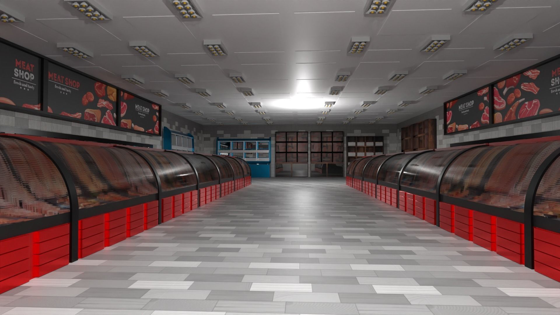 Butcher Shop Low-poly 3D model_3