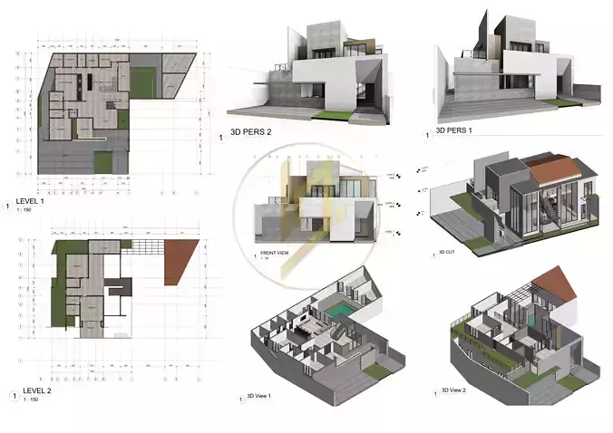 Revit Exterior Modern House Design Project file 01